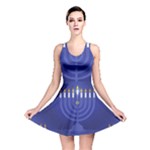 blue happy hannukah Reversible Skater Dress