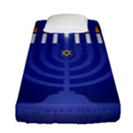 blue happy hannukah Fitted Sheet (Single Size)