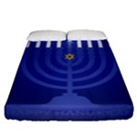 blue happy hannukah Fitted Sheet (Queen Size)