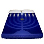 blue happy hannukah Fitted Sheet (King Size)