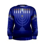 blue happy hannukah Women s Sweatshirt