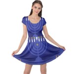 blue happy hannukah Cap Sleeve Dress