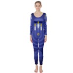 blue happy hannukah Long Sleeve Catsuit