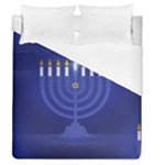 blue happy hannukah Duvet Cover (Queen Size)