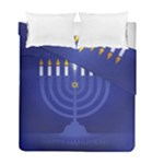 blue happy hannukah Duvet Cover Double Side (Full/ Double Size)