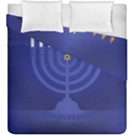 blue happy hannukah Duvet Cover Double Side (King Size)