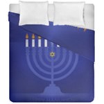 blue happy hannukah Duvet Cover Double Side (California King Size)