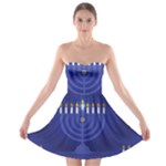 blue happy hannukah Strapless Bra Top Dress