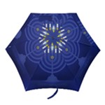 blue happy hannukah Mini Folding Umbrella