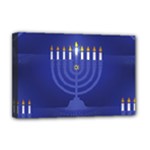 blue happy hannukah Deluxe Canvas 18  x 12  (Stretched)