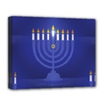 blue happy hannukah Deluxe Canvas 20  x 16  (Stretched)