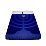 blue happy hannukah Fitted Sheet (Full/ Double Size)