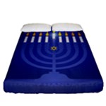 blue happy hannukah Fitted Sheet (California King Size)