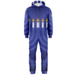 blue happy hannukah Hooded Jumpsuit (Men)