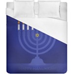 blue happy hannukah Duvet Cover (California King Size)