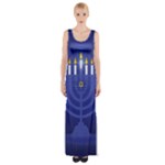 blue happy hannukah Maxi Thigh Split Dress