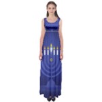 blue happy hannukah Empire Waist Maxi Dress