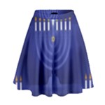 blue happy hannukah High Waist Skirt