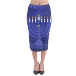 blue happy hannukah Midi Pencil Skirt