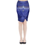 blue happy hannukah Midi Wrap Pencil Skirt