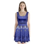 blue happy hannukah Split Back Mini Dress 