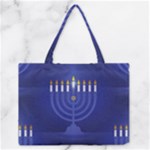 blue happy hannukah Medium Zipper Tote Bag