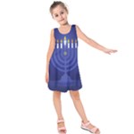 blue happy hannukah Kids  Sleeveless Dress