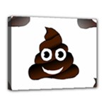 Funny Poop Emoji Canvas 14  x 11  (Stretched)