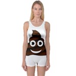 Funny Poop Emoji One Piece Boyleg Swimsuit