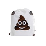 Funny Poop Emoji Drawstring Pouch (Large)