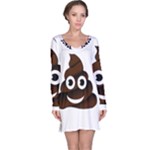 Funny Poop Emoji Long Sleeve Nightdress