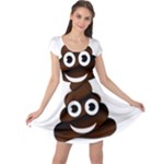 Funny Poop Emoji Cap Sleeve Dress