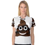 Funny Poop Emoji Women s V-Neck Sport Mesh Tee