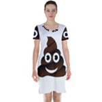 Funny Poop Emoji Short Sleeve Nightdress