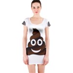 Funny Poop Emoji Short Sleeve Bodycon Dress