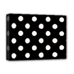 Polka Dots - Seashell on Black Deluxe Canvas 16  x 12  (Stretched)