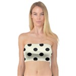 Polka Dots - Black on Beige Bandeau Top