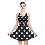 Polka Dots - Linen on Black Reversible Skater Dress