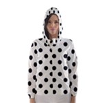 Polka Dots - Black on Ivory Hooded Wind Breaker (Women)