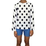 Polka Dots - Black on Ivory Kid s Long Sleeve Swimwear