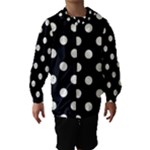 Polka Dots - Ivory on Black Hooded Wind Breaker (Kids)