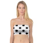 Polka Dots - Black on White Smoke Bandeau Top