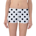 Polka Dots - Black on White Smoke Boyleg Bikini Bottoms