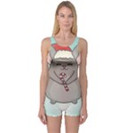 Christmas Chinchilla One Piece Boyleg Swimsuit