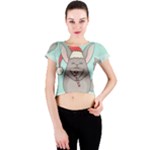 Christmas Chinchilla Crew Neck Crop Top