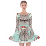 Christmas Chinchilla Long Sleeve Skater Dress