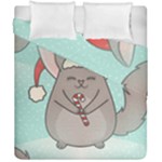 Christmas Chinchilla Duvet Cover Double Side (California King Size)