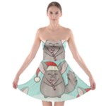 Christmas Chinchilla Strapless Bra Top Dress