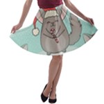 Christmas Chinchilla A-line Skater Skirt