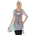 Christmas Chinchilla Short Sleeve Side Drop Tunic